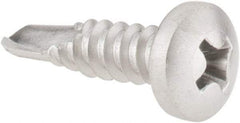 Value Collection - #10, Pan Head, Phillips Drive, 3/4" Length Under Head, #3 Point, Self Drilling Screw - Grade 410 Stainless Steel - Industrial Tool & Supply