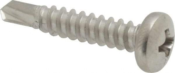 Value Collection - #10, Pan Head, Phillips Drive, 1" Length Under Head, #3 Point, Self Drilling Screw - Grade 410 Stainless Steel - Industrial Tool & Supply