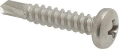 Value Collection - #10, Pan Head, Phillips Drive, 1" Length Under Head, #3 Point, Self Drilling Screw - Grade 410 Stainless Steel - Industrial Tool & Supply