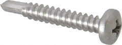 Value Collection - #10, Pan Head, Phillips Drive, 1-1/4" Length Under Head, #3 Point, Self Drilling Screw - Grade 410 Stainless Steel - Industrial Tool & Supply
