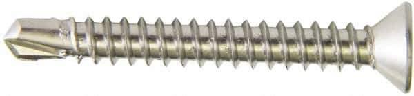Value Collection - #14, Flat Head, Phillips Drive, 1" OAL, #3 Point, Self Drilling Screw - Grade 410 Stainless Steel - Industrial Tool & Supply