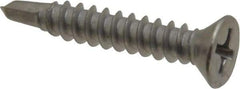 Value Collection - #8, Flat Head, Phillips Drive, 1" OAL, #2 Point, Self Drilling Screw - Grade 410 Stainless Steel - Industrial Tool & Supply