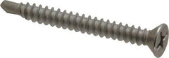 Value Collection - #8, Flat Head, Phillips Drive, 1-1/2" OAL, #2 Point, Self Drilling Screw - Grade 410 Stainless Steel - Industrial Tool & Supply