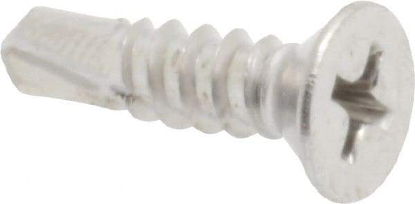 Value Collection - #10, Flat Head, Phillips Drive, 3/4" OAL, #3 Point, Self Drilling Screw - Grade 410 Stainless Steel - Industrial Tool & Supply