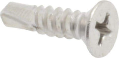 Value Collection - #10, Flat Head, Phillips Drive, 3/4" OAL, #3 Point, Self Drilling Screw - Grade 410 Stainless Steel - Industrial Tool & Supply