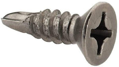 Value Collection - #12, Flat Head, Phillips Drive, 3/4" OAL, #3 Point, Self Drilling Screw - Grade 410 Stainless Steel - Industrial Tool & Supply