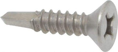 Value Collection - #12, Flat Head, Phillips Drive, 1" OAL, #3 Point, Self Drilling Screw - Grade 410 Stainless Steel - Industrial Tool & Supply