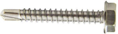Value Collection - #6, Hex Washer Head, Hex Drive, 1" Length Under Head, #2 Point, Self Drilling Screw - Grade 410 Stainless Steel - Industrial Tool & Supply