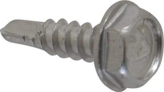 Value Collection - #6, Hex Washer Head, Hex Drive, 1/2" Length Under Head, #2 Point, Self Drilling Screw - Grade 410 Stainless Steel - Industrial Tool & Supply
