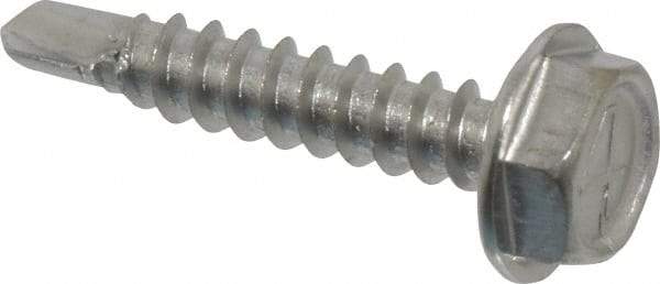Value Collection - #6, Hex Washer Head, Hex Drive, 3/4" Length Under Head, #2 Point, Self Drilling Screw - Grade 410 Stainless Steel - Industrial Tool & Supply
