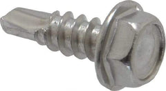 Value Collection - #8, Hex Washer Head, Hex Drive, 1/2" Length Under Head, #2 Point, Self Drilling Screw - Grade 410 Stainless Steel - Industrial Tool & Supply