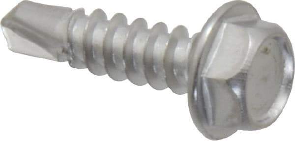 Value Collection - #8, Hex Washer Head, Hex Drive, 5/8" Length Under Head, #2 Point, Self Drilling Screw - Grade 410 Stainless Steel - Industrial Tool & Supply