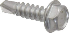Value Collection - #8, Hex Washer Head, Hex Drive, 5/8" Length Under Head, #2 Point, Self Drilling Screw - Grade 410 Stainless Steel - Industrial Tool & Supply
