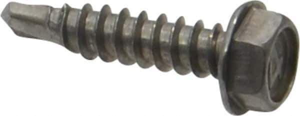 Value Collection - #8, Hex Washer Head, Hex Drive, 3/4" Length Under Head, #2 Point, Self Drilling Screw - Grade 410 Stainless Steel - Industrial Tool & Supply