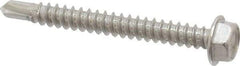 Value Collection - #8, Hex Washer Head, Hex Drive, 1-1/2" Length Under Head, #2 Point, Self Drilling Screw - Grade 410 Stainless Steel - Industrial Tool & Supply