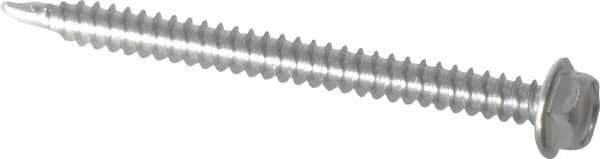 Value Collection - #8, Hex Washer Head, Hex Drive, 2" Length Under Head, #2 Point, Self Drilling Screw - Grade 410 Stainless Steel - Industrial Tool & Supply