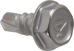Value Collection - #10, Hex Washer Head, Hex Drive, 1/2" Length Under Head, #2 Point, Self Drilling Screw - Grade 410 Stainless Steel - Industrial Tool & Supply