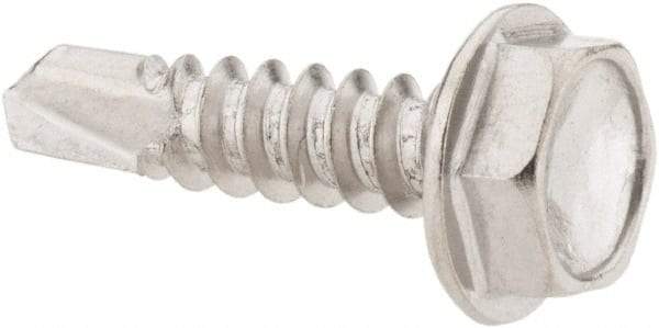 Value Collection - #10, Hex Washer Head, Hex Drive, 3/4" Length Under Head, #3 Point, Self Drilling Screw - Grade 410 Stainless Steel - Industrial Tool & Supply