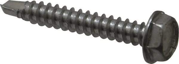 Value Collection - #10, Hex Washer Head, Hex Drive, 1-1/4" Length Under Head, #3 Point, Self Drilling Screw - Grade 410 Stainless Steel - Industrial Tool & Supply