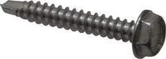 Value Collection - #10, Hex Washer Head, Hex Drive, 1-1/4" Length Under Head, #3 Point, Self Drilling Screw - Grade 410 Stainless Steel - Industrial Tool & Supply
