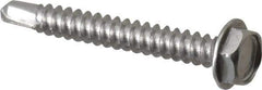 Value Collection - #10, Hex Washer Head, Hex Drive, 1-1/2" Length Under Head, #3 Point, Self Drilling Screw - Grade 410 Stainless Steel - Industrial Tool & Supply