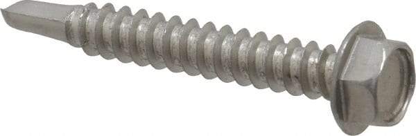 Value Collection - #12, Hex Washer Head, Hex Drive, 1-1/2" Length Under Head, #3 Point, Self Drilling Screw - Grade 410 Stainless Steel - Industrial Tool & Supply