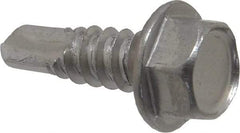 Value Collection - #14, Hex Washer Head, Hex Drive, 3/4" Length Under Head, #3 Point, Self Drilling Screw - Grade 410 Stainless Steel - Industrial Tool & Supply