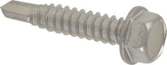 Value Collection - #14, Hex Washer Head, Hex Drive, 1-1/4" Length Under Head, #3 Point, Self Drilling Screw - Grade 410 Stainless Steel - Industrial Tool & Supply