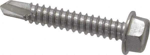 Value Collection - #14, Hex Washer Head, Hex Drive, 1-1/2" Length Under Head, #3 Point, Self Drilling Screw - Grade 410 Stainless Steel - Industrial Tool & Supply