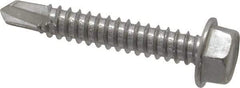 Value Collection - #14, Hex Washer Head, Hex Drive, 1-1/2" Length Under Head, #3 Point, Self Drilling Screw - Grade 410 Stainless Steel - Industrial Tool & Supply