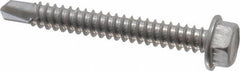 Value Collection - #14, Hex Washer Head, Hex Drive, 2" Length Under Head, #3 Point, Self Drilling Screw - Grade 410 Stainless Steel - Industrial Tool & Supply