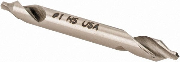 Hertel - #1 Plain Cut 60° Incl Angle High Speed Steel Combo Drill & Countersink - Industrial Tool & Supply