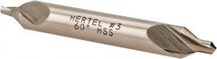 Hertel - #3 Plain Cut 60° Incl Angle High Speed Steel Combo Drill & Countersink - Industrial Tool & Supply