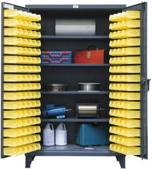 Strong Hold - 4 Shelf 94 Bin Storage Cabinet - Steel, 36" Wide x 24" Deep x 72" High, Dark Gray - Industrial Tool & Supply