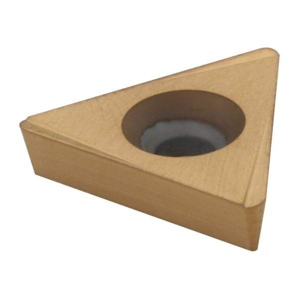 Hertel - TPCG322 Grade HP520B Carbide Boring Insert - TiN Finish, 60° Triangle, 11° Relief Angle, 3/8" Inscr Circle, 1/8" Thick, 1/32" Corner Radius - Industrial Tool & Supply