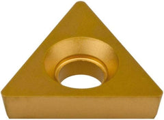 Hertel - TPCB221 Grade HC620B Carbide Boring Insert - TIN/TIC/TICN/TIN Finish, 60° Triangle, 11° Relief Angle, 1/4" Inscr Circle, 3/32" Thick, 1/64" Corner Radius - Industrial Tool & Supply