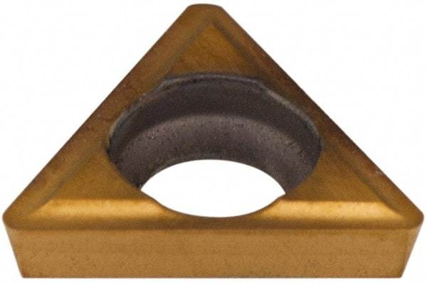 Hertel - TDHH1.280.751 Grade HP520B Carbide Boring Insert - TiN Finish, 60° Triangle, 15° Relief Angle, 5/32" Inscr Circle, 3/64" Thick, 1/64" Corner Radius - Industrial Tool & Supply