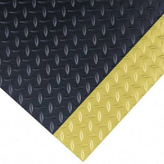 Wearwell - 75 Ft. Long x 3 Ft. Wide x 1/4 Inch Thick, Vinyl, Diamond Plate Surface Switchboard Matting - 30,000 V Max Dielectric Strength, 17,000 V Max Recommended Use, Black with Yellow Borders - Industrial Tool & Supply