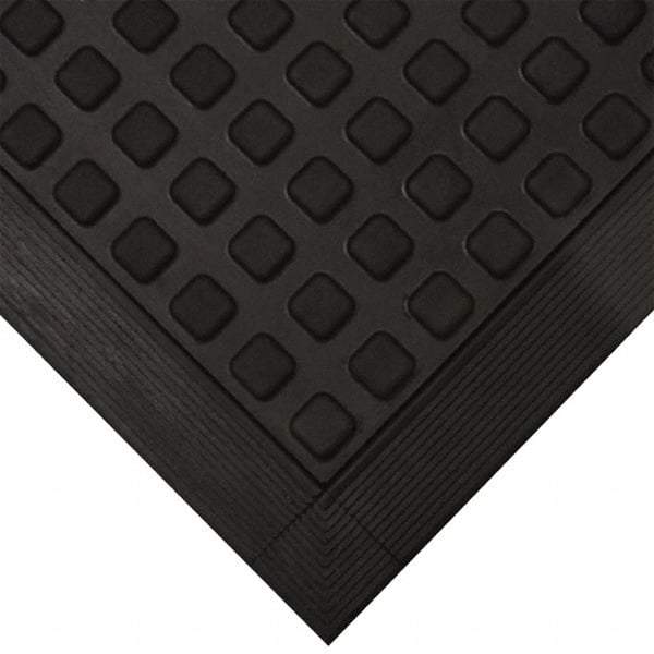 Wearwell - 5' Long x 3' Wide x 5/8" Thick, Anti-Fatigue Modular Matting Ramp Edge - Female, 1 Interlocking Side, Black, For Dry Areas, Series 502 - Industrial Tool & Supply