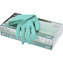 Disposable Gloves: Neoprene Green, Textured Fingers, Static Dissipative