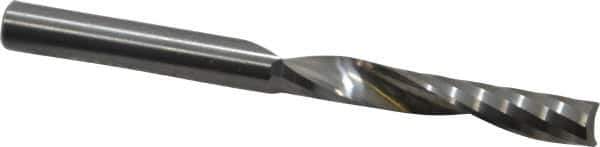 Onsrud - 1/4" Cutting Diam x 1-1/2" Length of Cut, 1 Flute, Upcut Spiral Router Bit - Uncoated, Right Hand Cut, Solid Carbide, 3" OAL x 1/4" Shank Diam, Single Edge, 21° Helix Angle - Industrial Tool & Supply