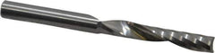 Onsrud - 1/4" Cutting Diam x 1-1/2" Length of Cut, 1 Flute, Upcut Spiral Router Bit - Uncoated, Right Hand Cut, Solid Carbide, 3" OAL x 1/4" Shank Diam, Single Edge, 21° Helix Angle - Industrial Tool & Supply