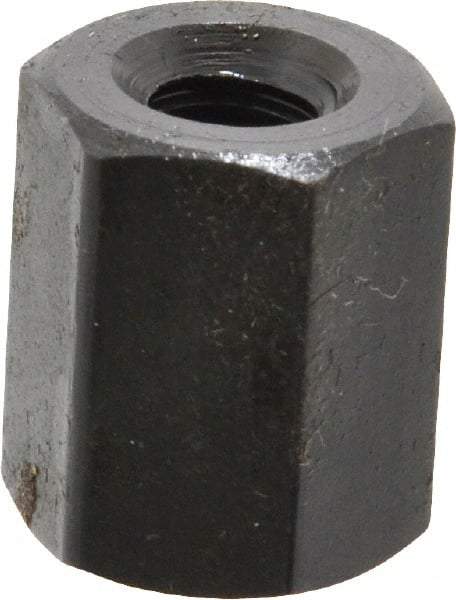 Gibraltar - 1/4-20 UNC, 5/8" OAL Steel Standard Coupling Nut - Black Oxide Coated, 1/2" Width Across Flats - Industrial Tool & Supply