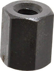 Gibraltar - 1/4-20 UNC, 5/8" OAL Steel Standard Coupling Nut - Black Oxide Coated, 1/2" Width Across Flats - Industrial Tool & Supply