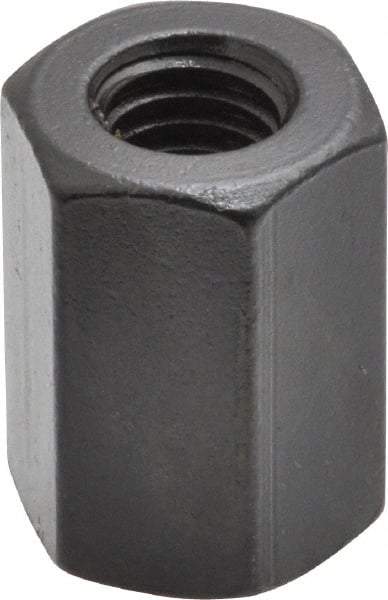 Gibraltar - 3/8-16 UNC, 1" OAL Steel Standard Coupling Nut - Black Oxide Coated, 11/16" Width Across Flats - Industrial Tool & Supply