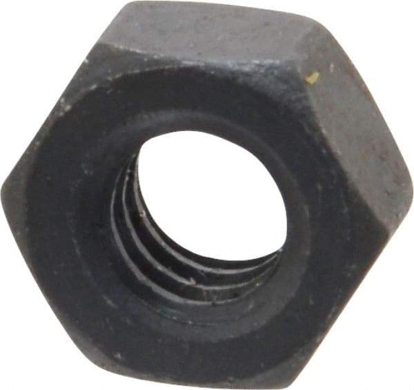 Gibraltar - 1/4-20 UNC Steel Right Hand Heavy Hex Nut - 7/16" Across Flats, 7/32" High, Black Oxide Finish - Industrial Tool & Supply