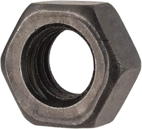 Gibraltar - 5/16-18 UNC Steel Right Hand Heavy Hex Nut - 1/2" Across Flats, 17/64" High, Black Oxide Finish - Industrial Tool & Supply