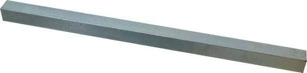 Made in USA - 12" Long x 5/8" High x 5/8" Wide, Zinc-Plated Undersized Key Stock - C1018 Steel - Industrial Tool & Supply