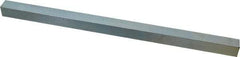 Made in USA - 12" Long x 5/8" High x 5/8" Wide, Zinc-Plated Undersized Key Stock - C1018 Steel - Industrial Tool & Supply