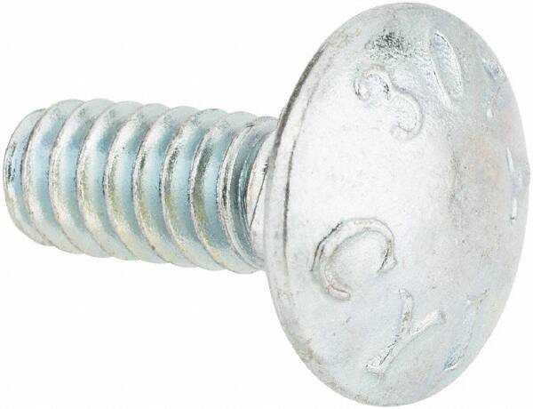 Value Collection - #10-24 UNC 1/2" Length Under Head, Standard Square Neck, Carriage Bolt - Grade 2 Steel, Zinc-Plated Finish - Industrial Tool & Supply